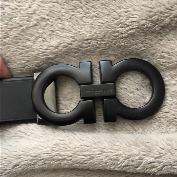Salvatore Ferragamo Matte Black Belt sz 36 - Picture 3 of 6